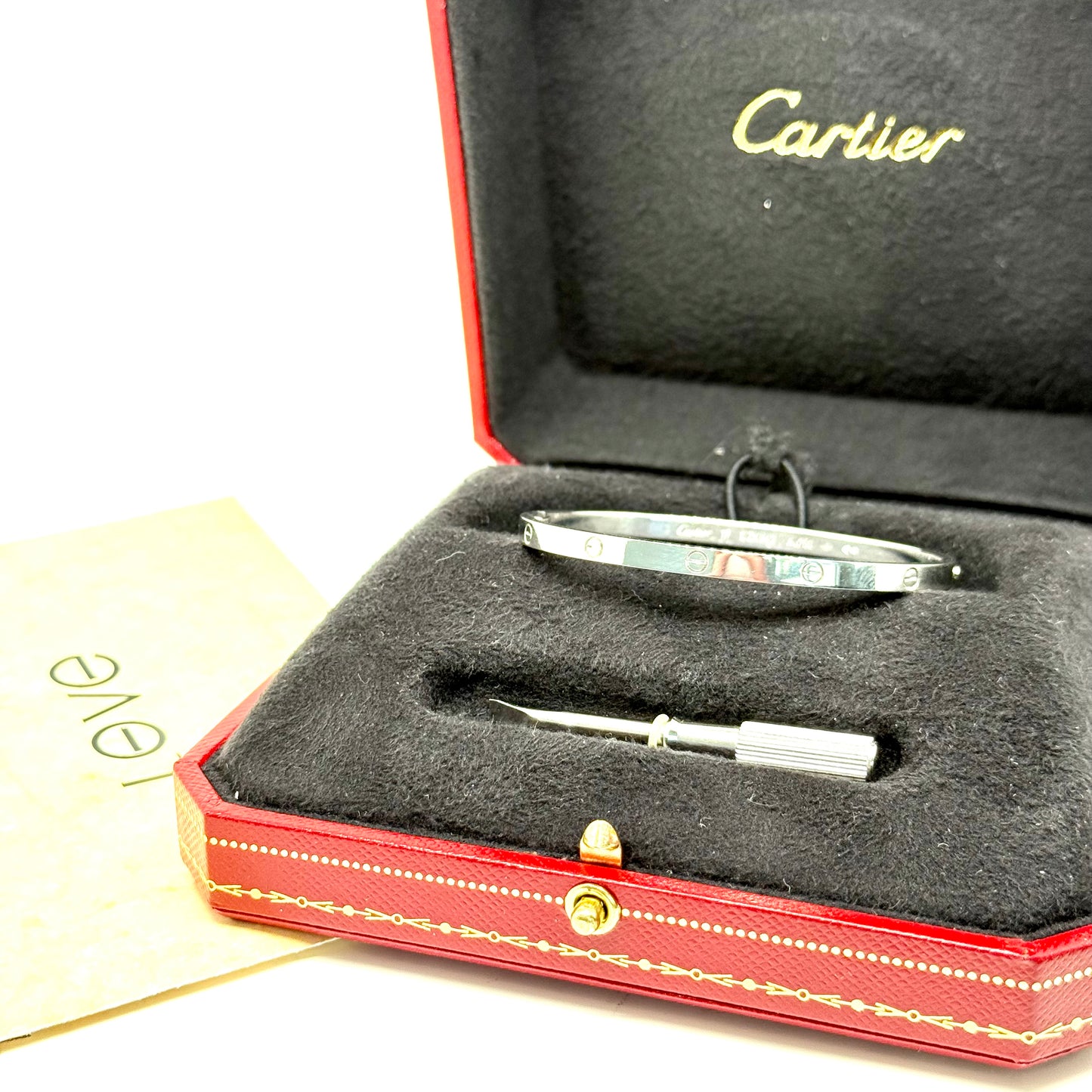Cartier Love Bracelet / Kleines Modell / 750er Weißgold / Full Set / 2017