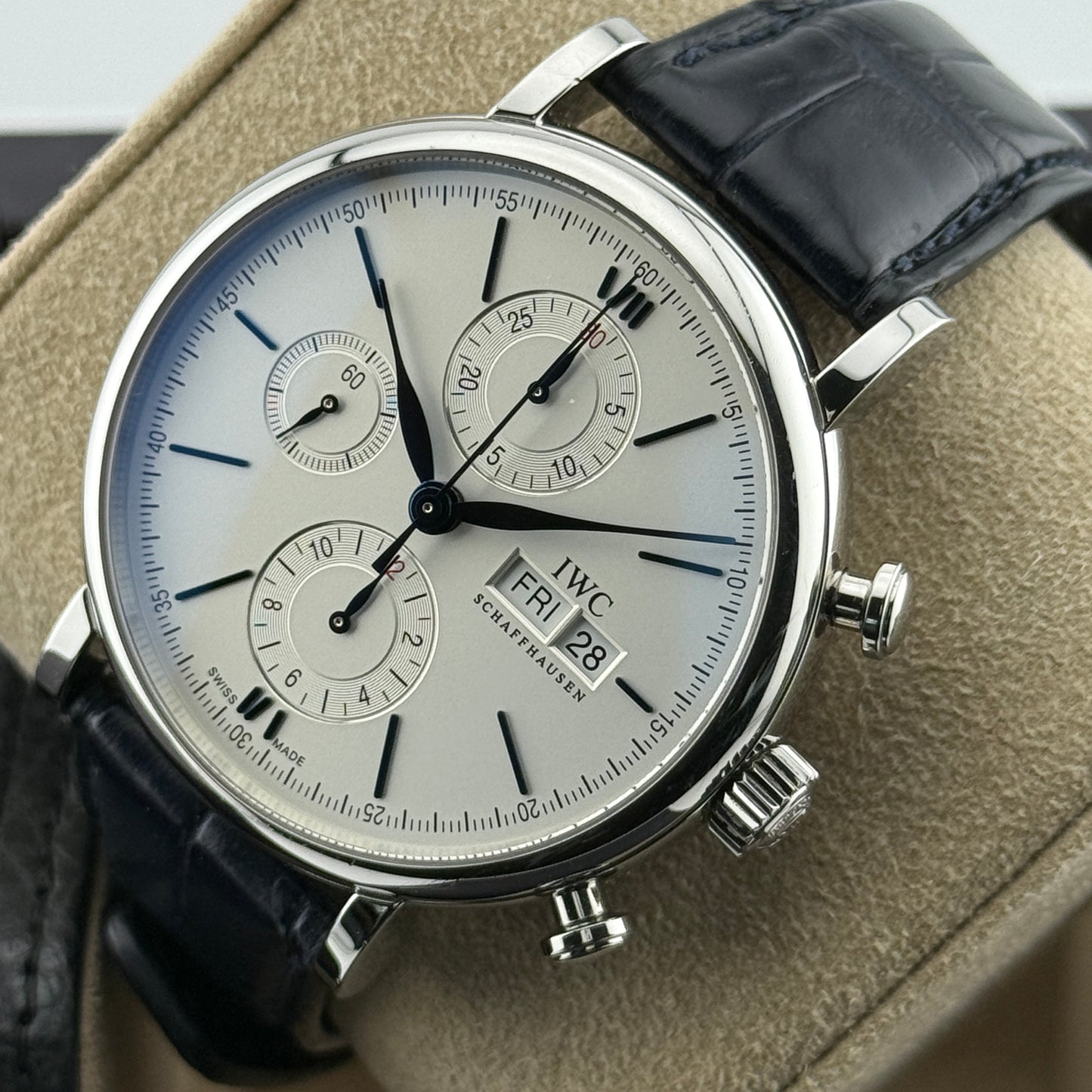 IWC Portofino Chronograph / IW391037 / silber / Leder / Full Set / 2024