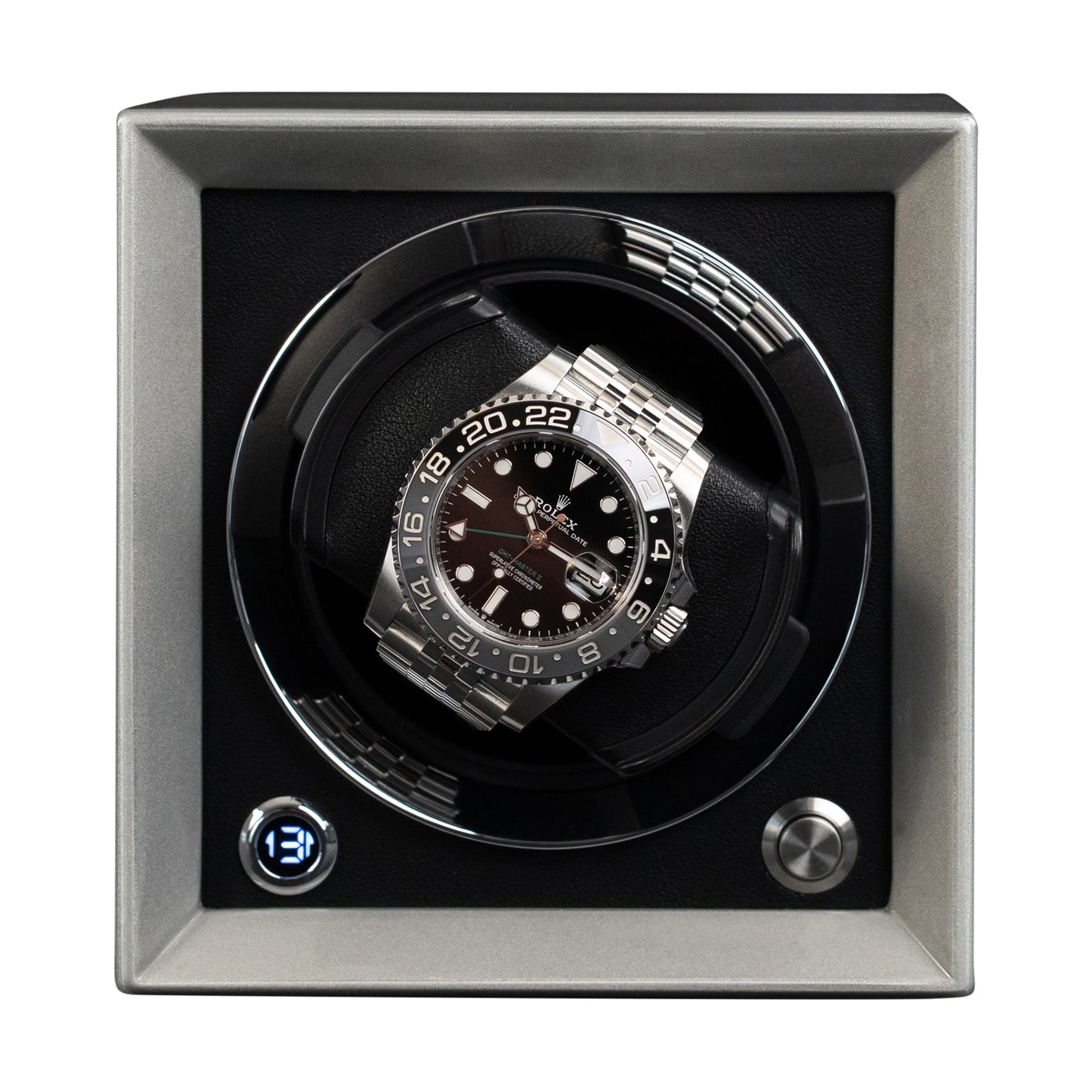 Paul Design Uhrenbeweger / Gentlemen 1 / Grau Hochglanz / für eine Uhr / geräuschlos