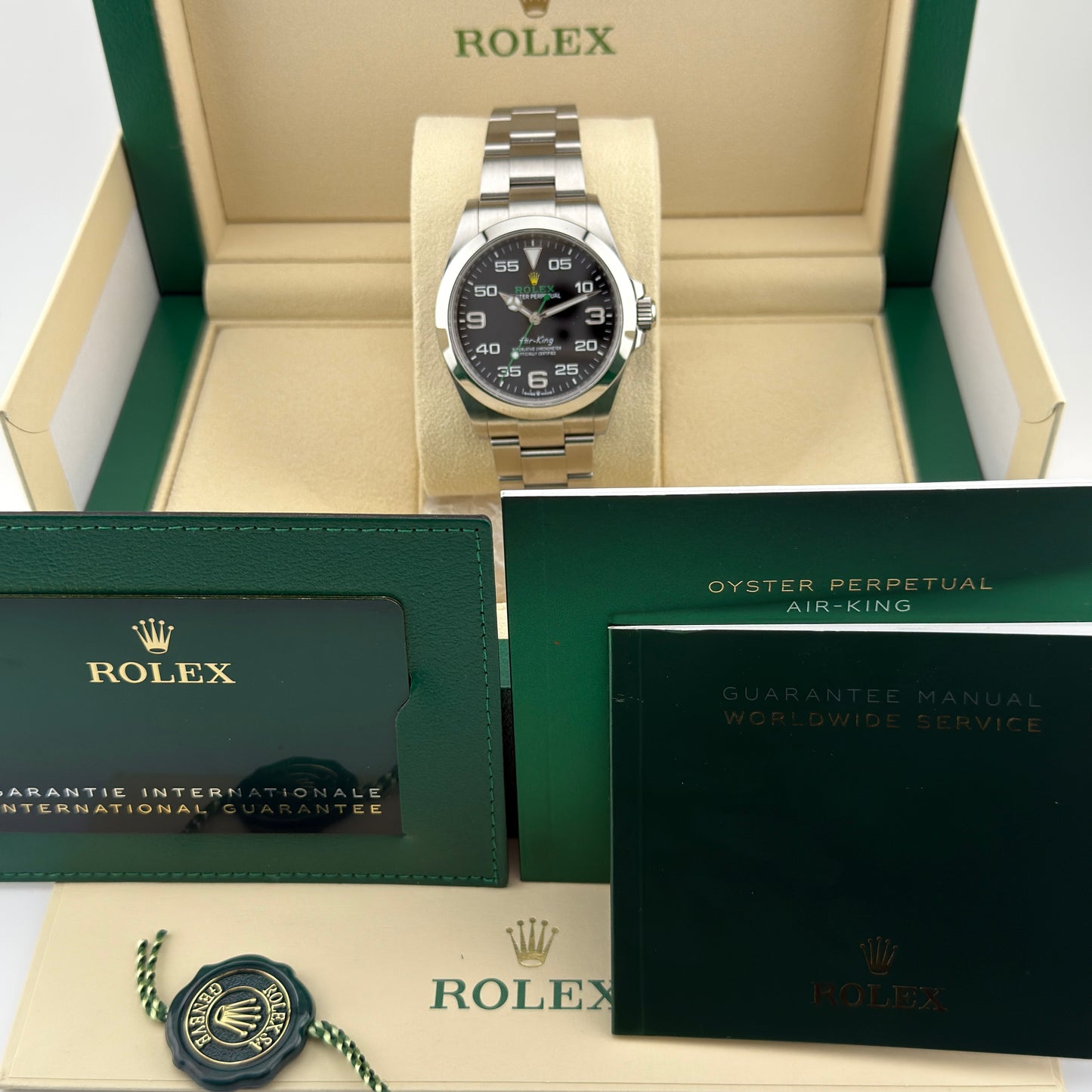Rolex Air King / 126900 / schwarz / Oyster / Full Set / 2022
