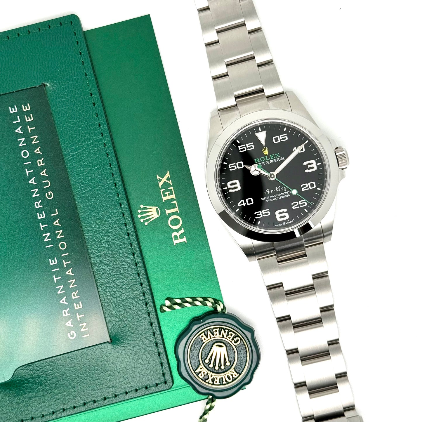 Rolex Air King / 126900 / schwarz / Oyster / Full Set