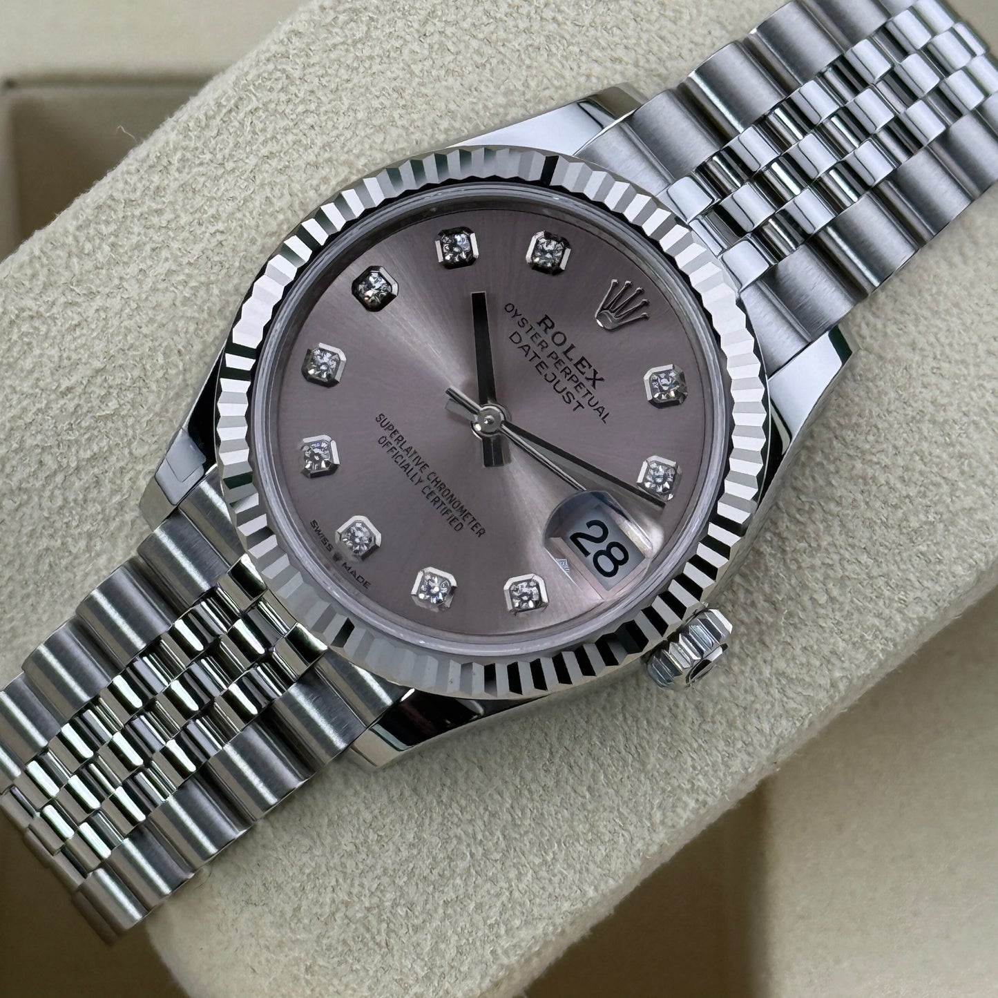 Rolex Datejust 31 / 278274 / Rosa - Diamanten / Jubilee / Full Set / 2025