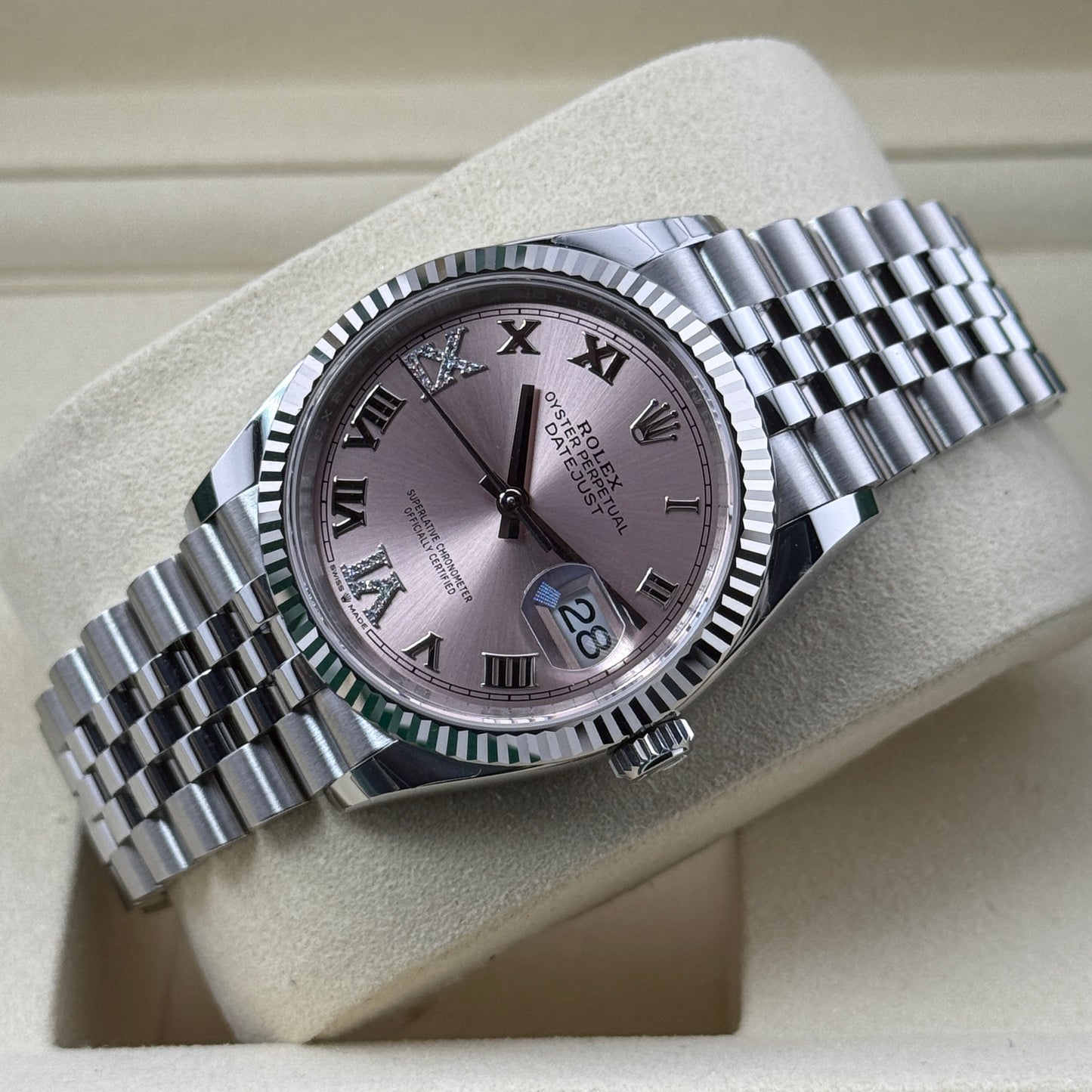 Rolex Datejust 36 / 126234 / rosa - Diamanten 6/9 / Jubilee / Full Set 2025