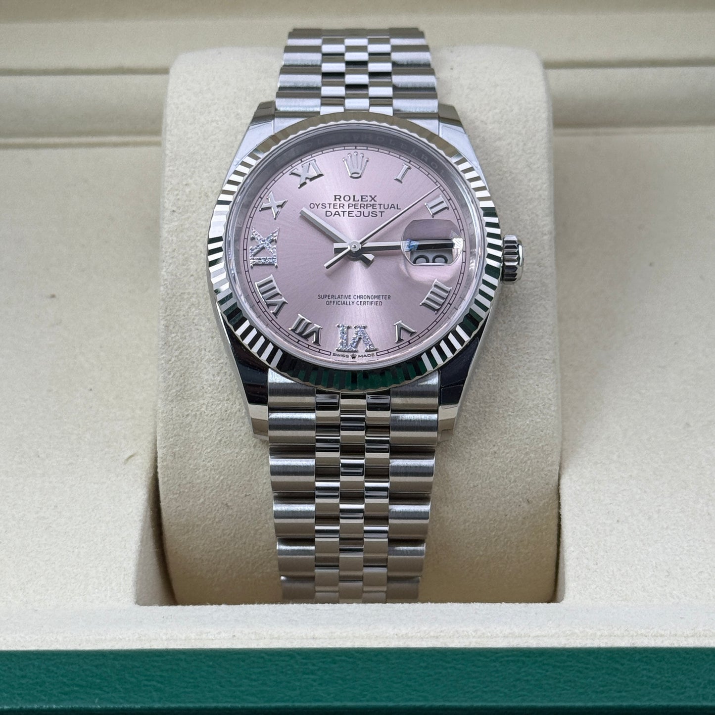 Rolex Datejust 36 / 126234 / rosa - Diamanten 6/9 / Jubilee / Full Set 2025