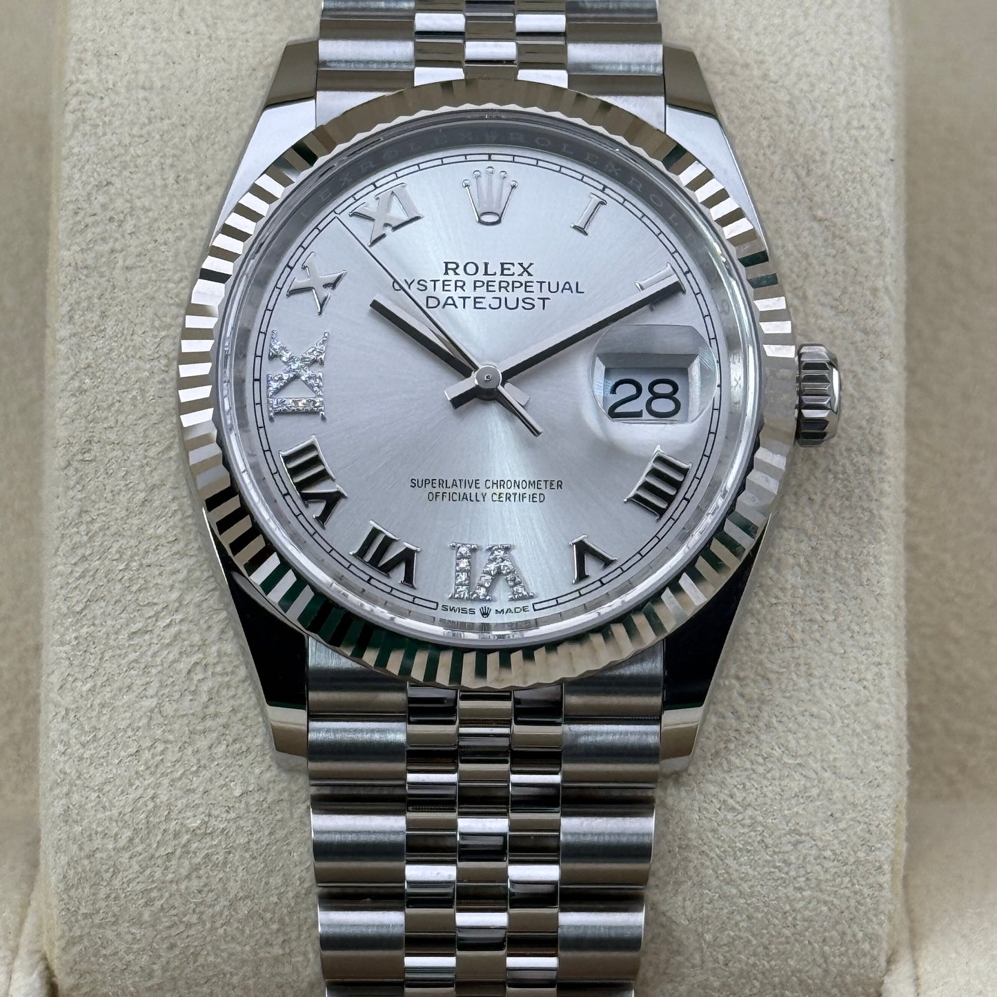 Rolex Datejust 36 / 126234 / silber - Diamanten 6/9 / Jubilee / Full Set / 2025