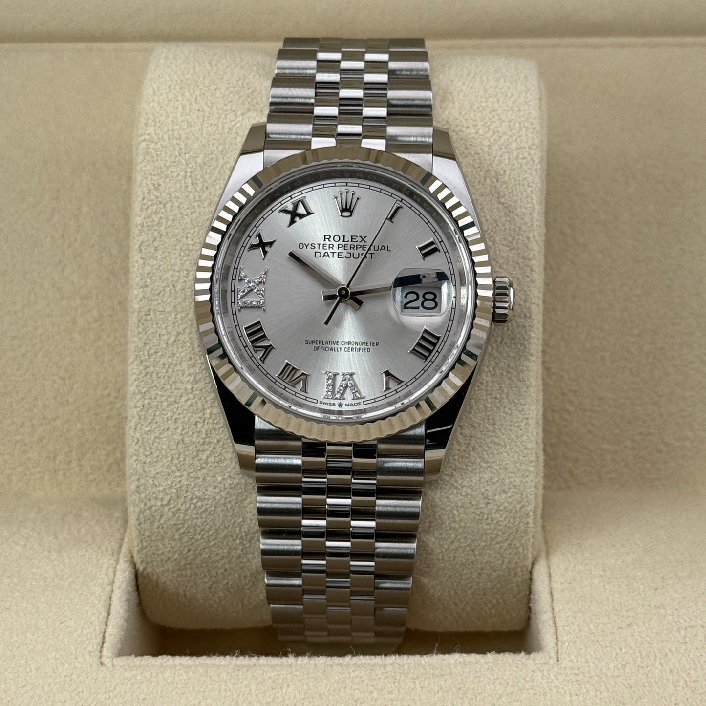 Rolex Datejust 36 / 126234 / silber - Diamanten 6/9 / Jubilee / Full Set / 2025