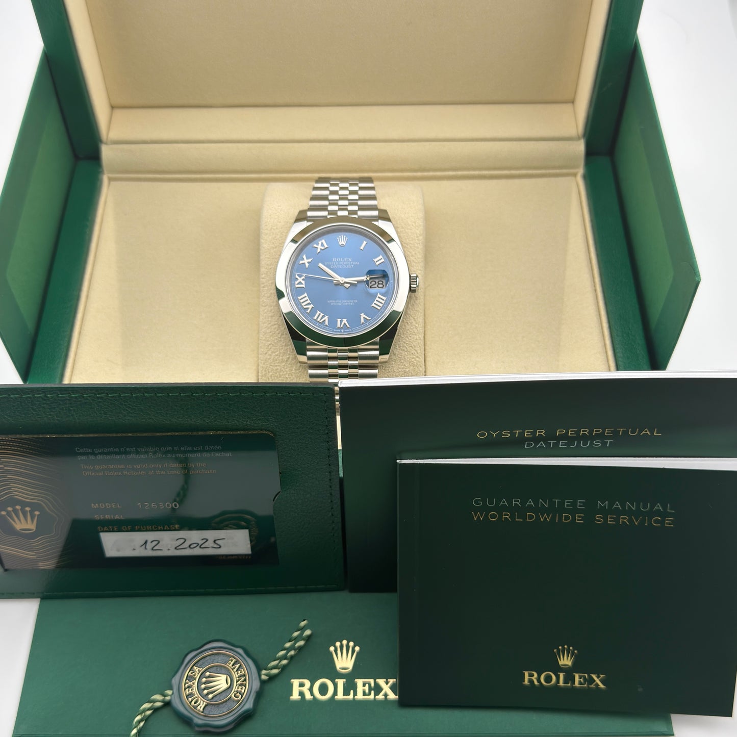 Rolex Datejust 41 / 126300 / Azzurroblau / Jubilee / Full Set / 2025