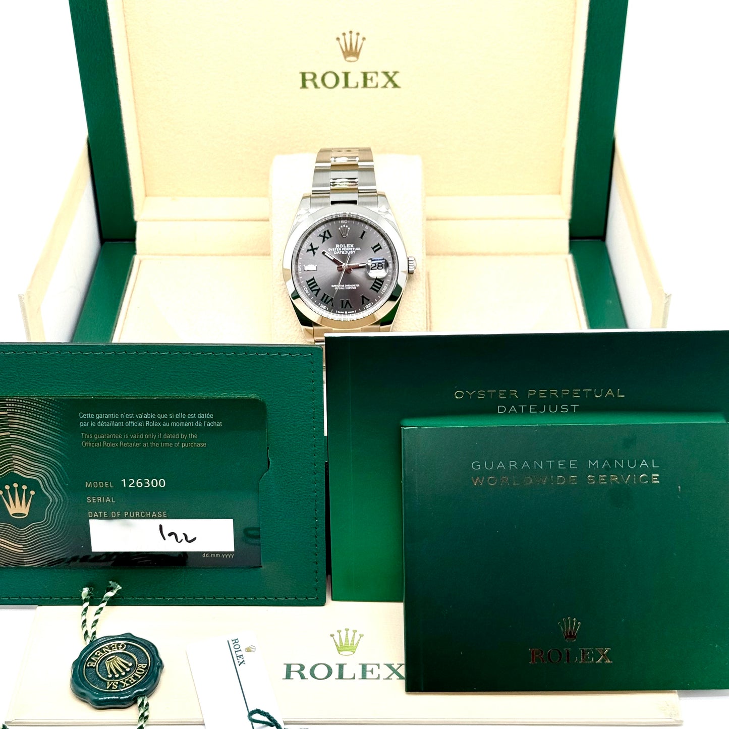 Rolex Datejust 41 / 126300 / Wimbledon / Oyster / Full Set / 2022