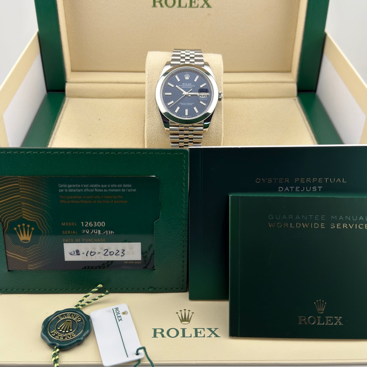 Rolex Datejust 41 / 126300 / blau / Jubilee / Full Set / 2023