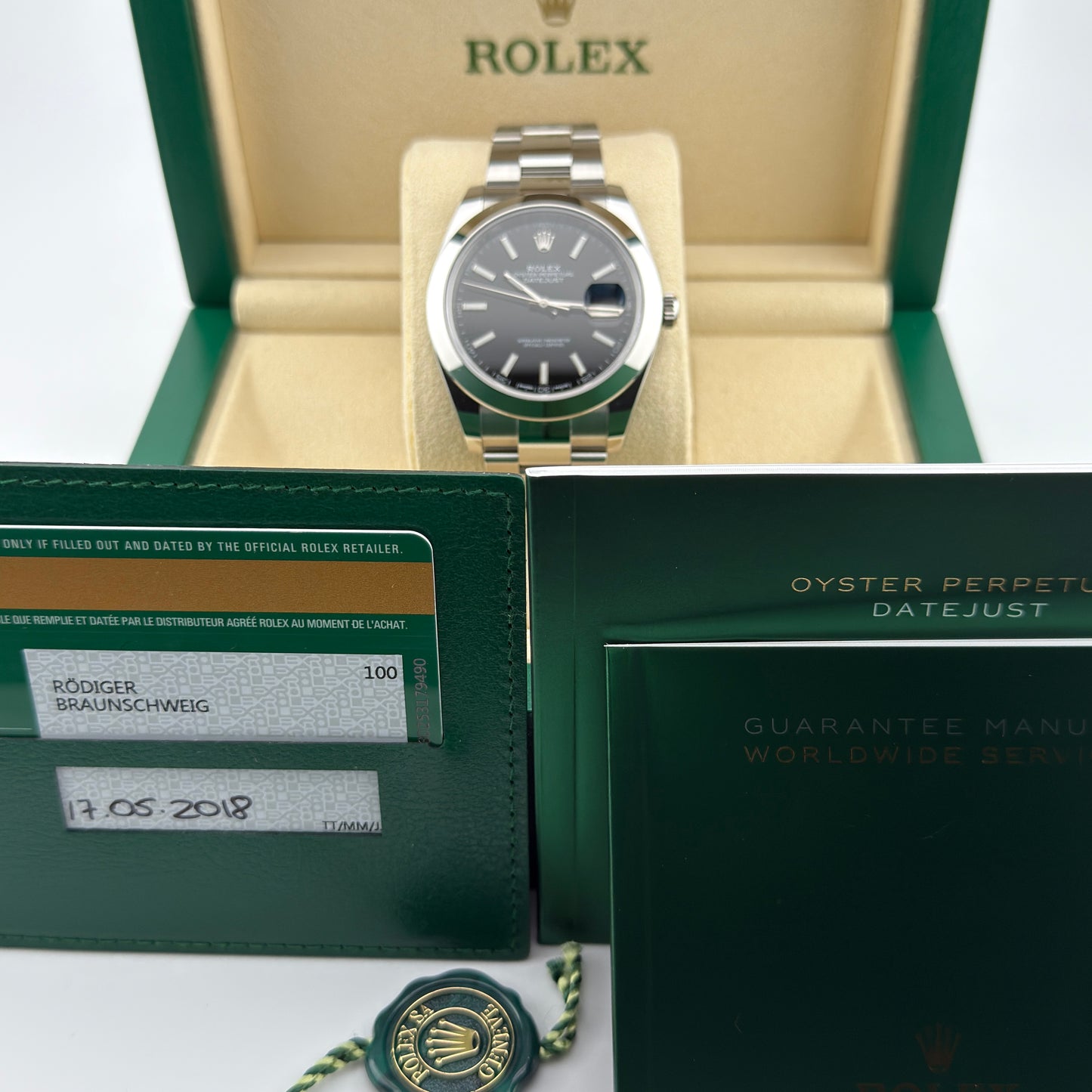 Rolex Datejust 41 / 126300 / schwarz / Oyster / Full Set / 2018