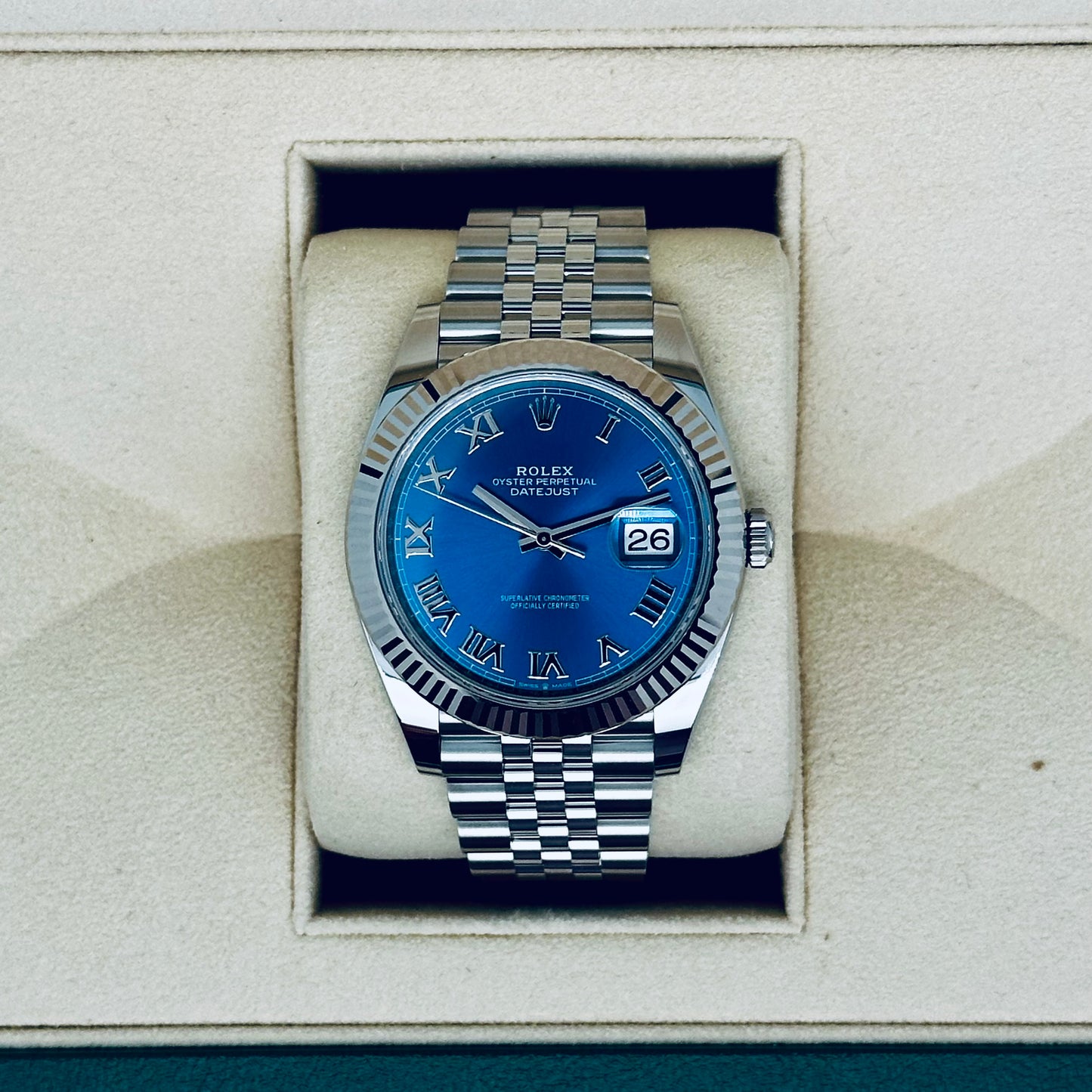Rolex Datejust 41 / 126334 / azzurro-blau / Jubilee / Full Set