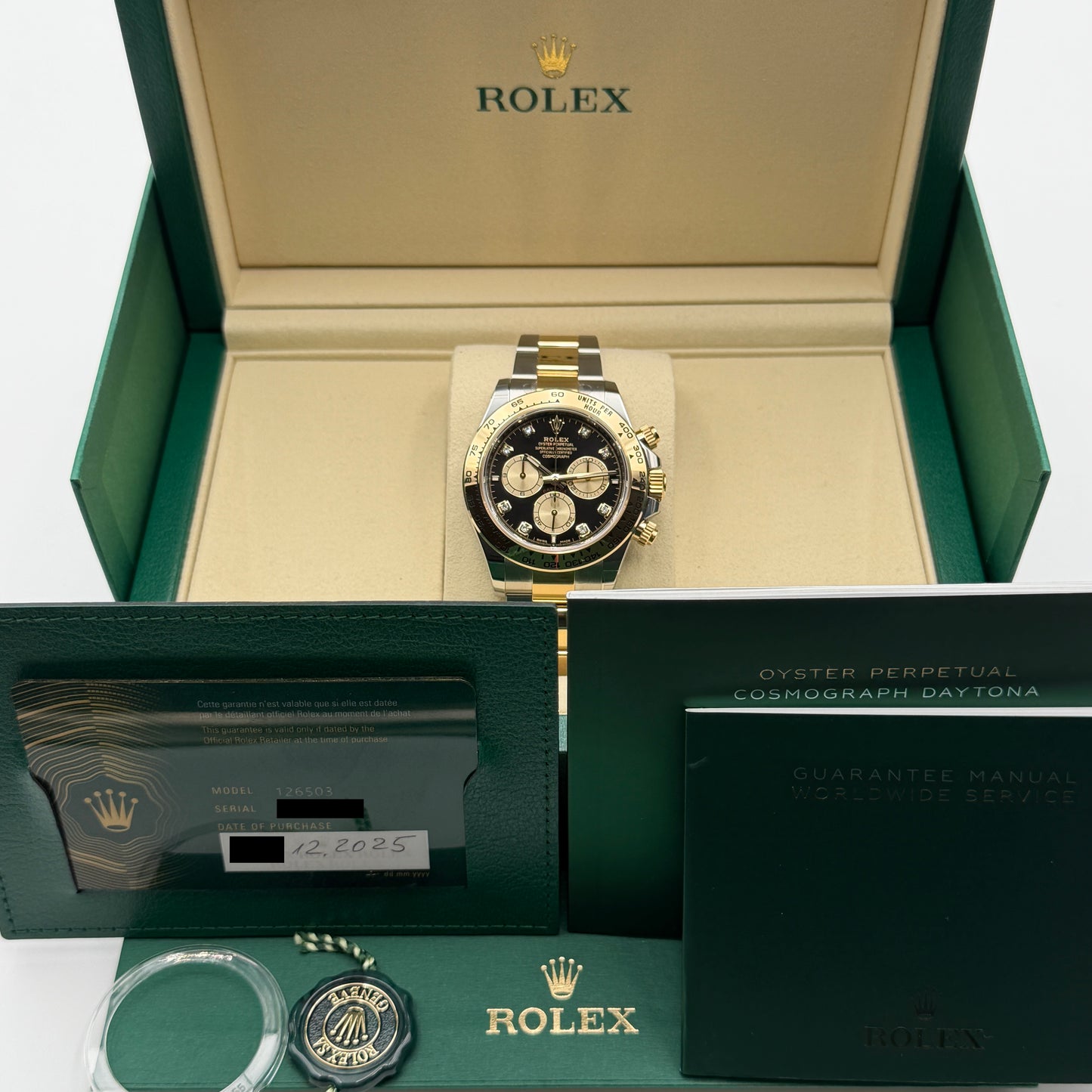 Rolex Daytona / 126503 / Schwarz - Diamanten / Oyster / Full Set / 2025
