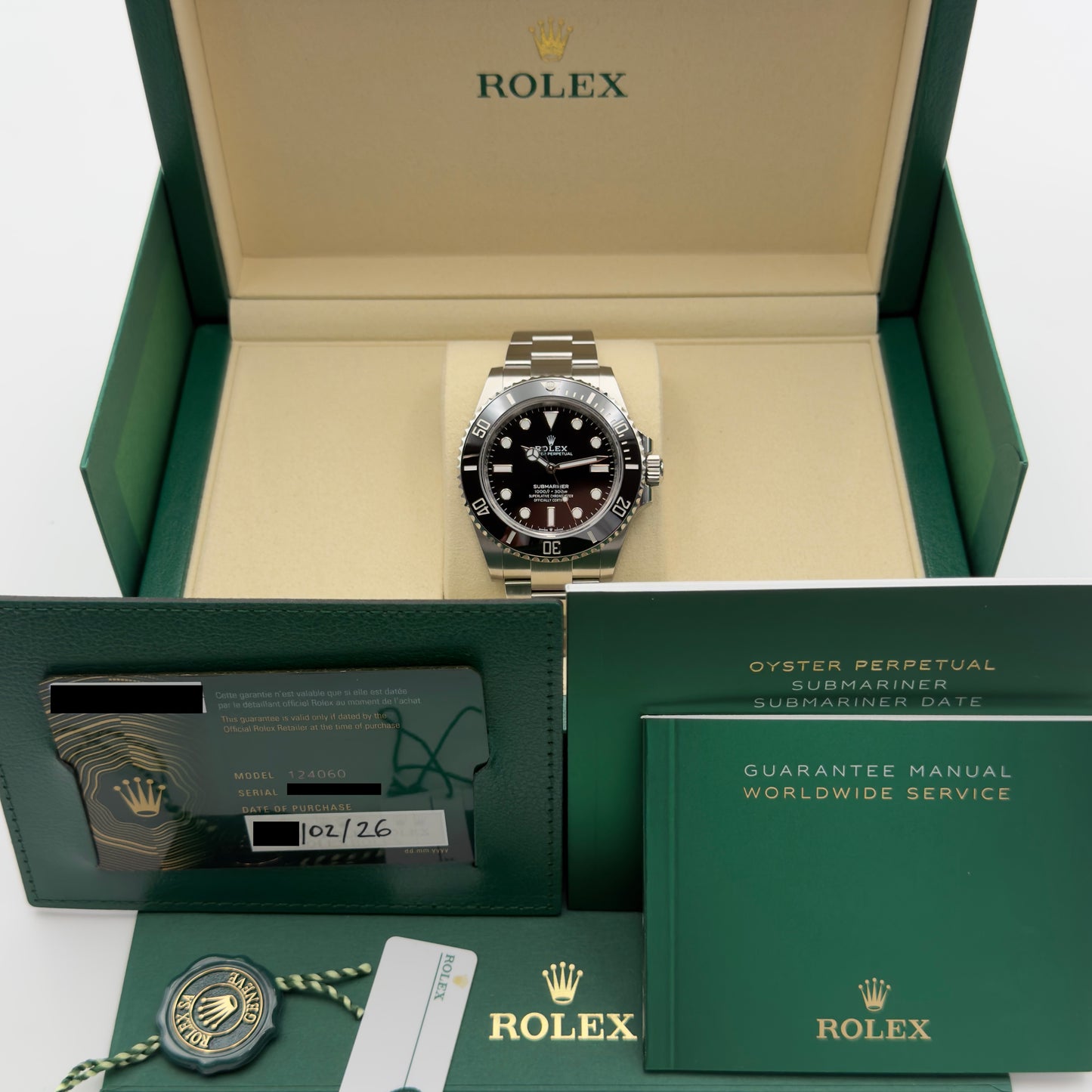 Rolex Submariner / 124060 / Schwarz / Oyster / Full Set / 2026