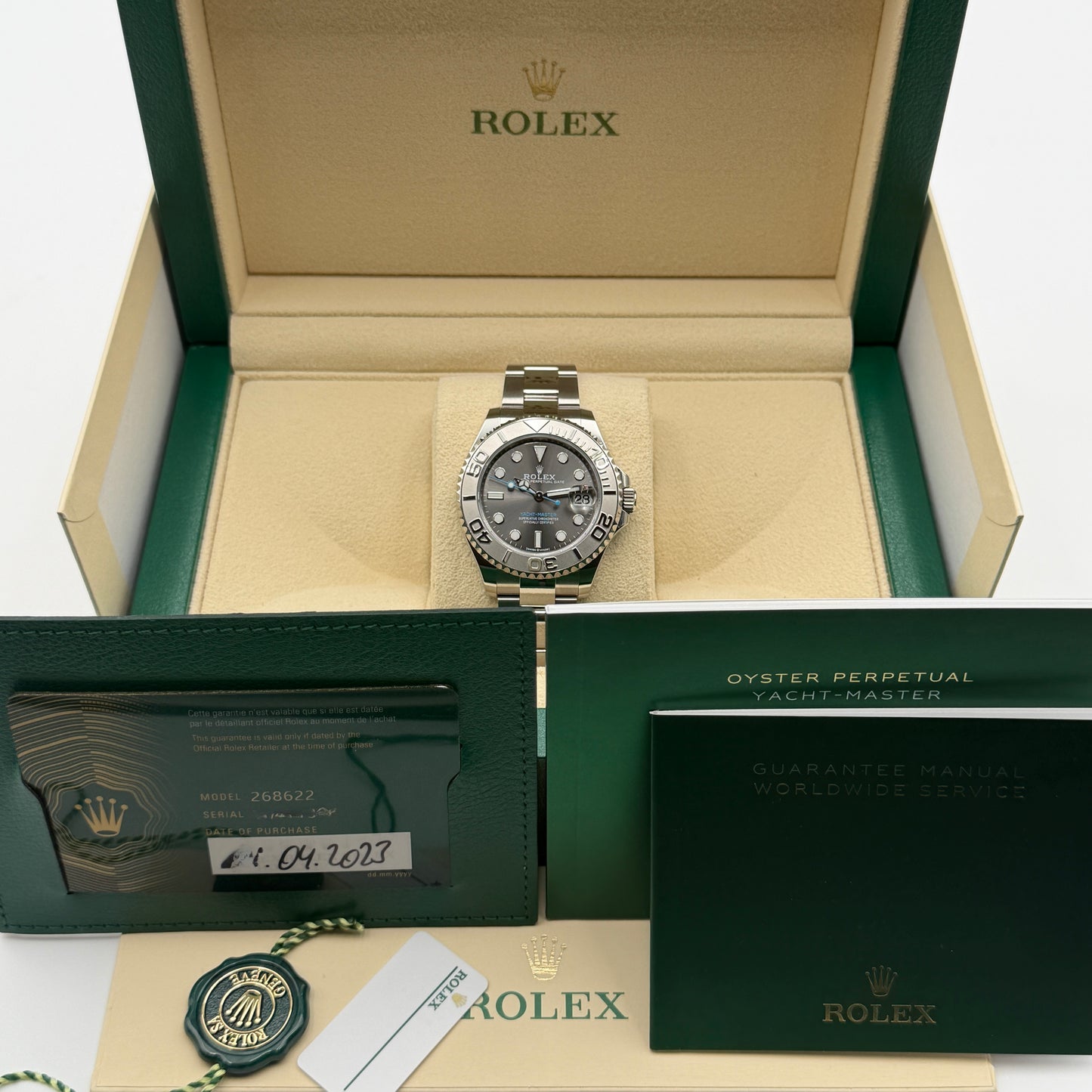 Rolex Yacht-Master 37 / 268822 / rhodium / Oyster / Full Set / 2023
