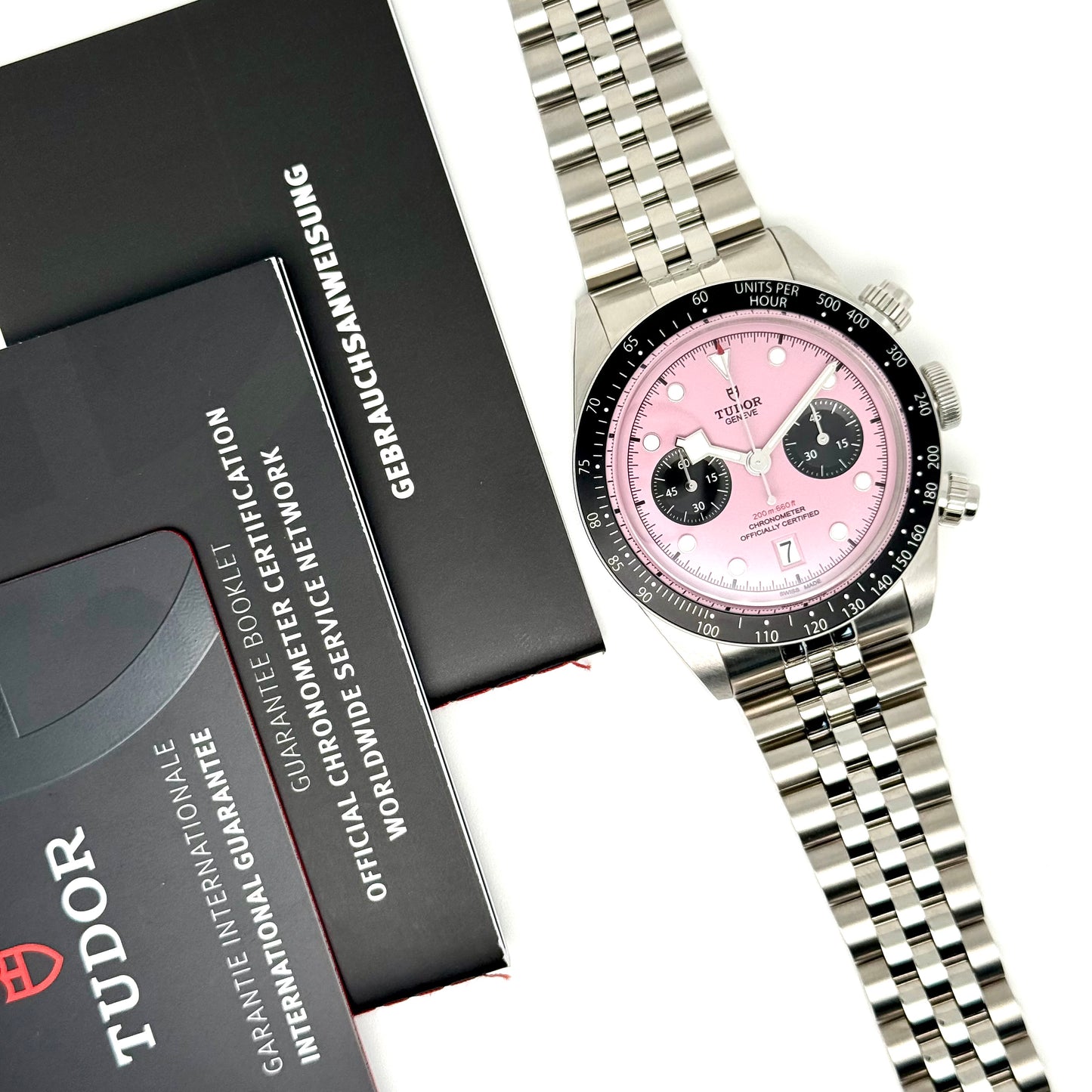 Tudor Black Bay Chrono / M79360N-0019 / pink / Edelstahl / Full Set