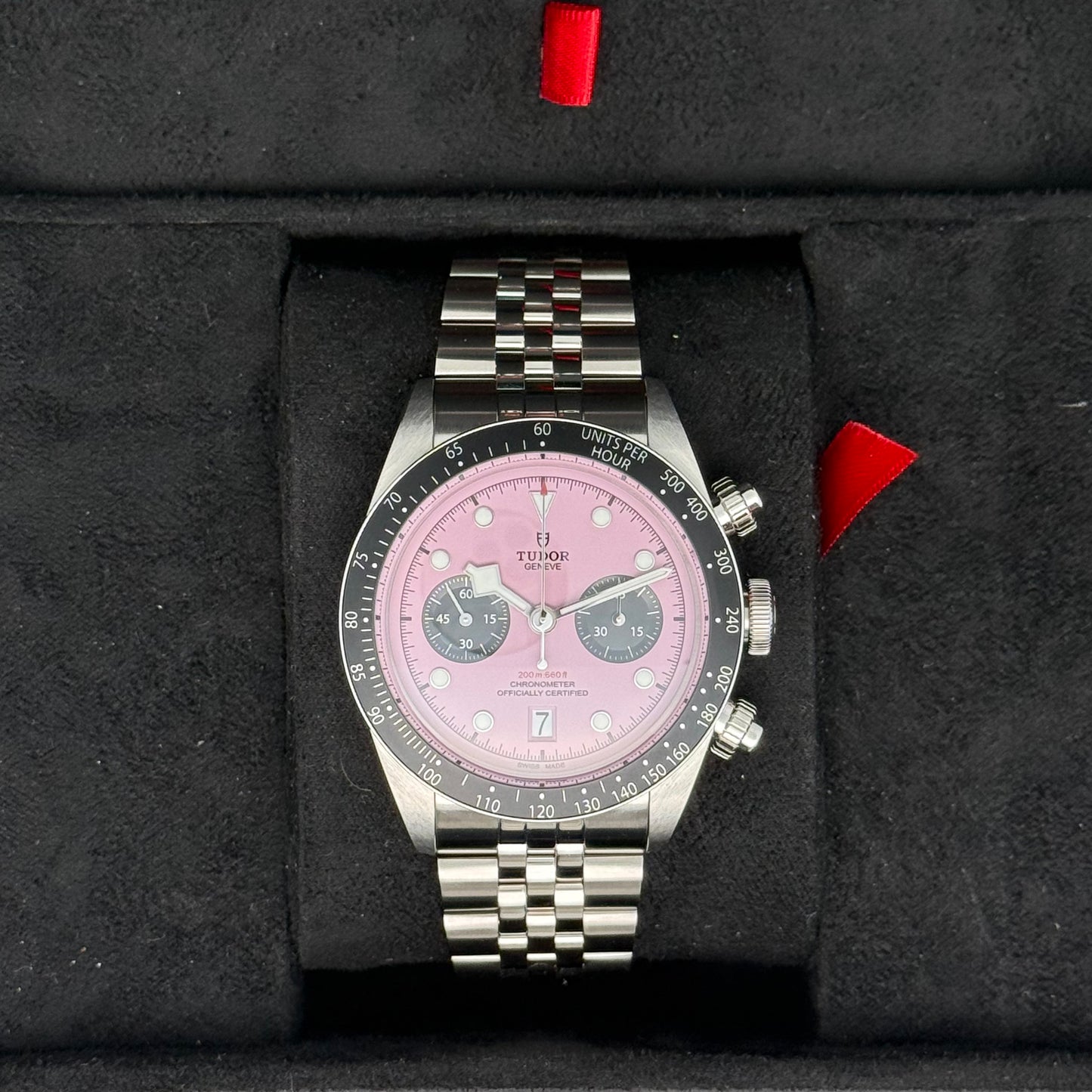 Tudor Black Bay Chrono / M79360N-0019 / pink / Edelstahl / Full Set