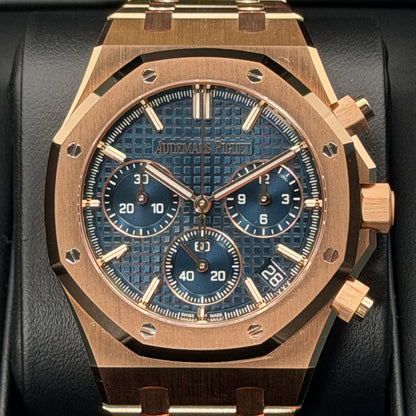 Audemars Piguet Royal Oak Chronograph / 26240OR.OO.1320OR.05 / blau / Roségold / Full Set / 2026