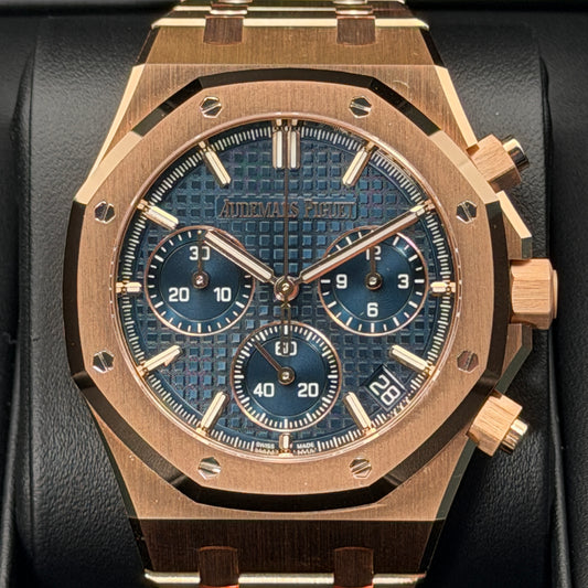 Audemars Piguet Royal Oak Chronograph / 26240OR.OO.1320OR.05 / blau / Roségold / Full Set / 2026
