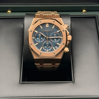 Audemars Piguet Royal Oak Chronograph / 26240OR.OO.1320OR.05 / blau / Roségold / Full Set / 2026