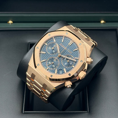 Audemars Piguet Royal Oak Chronograph / 26240OR.OO.1320OR.05 / blau / Roségold / Full Set / 2026