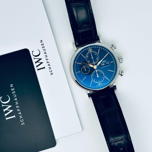 IWC Portofino Chronograph / IW391036 / blau / Leder / Full Set / 2023