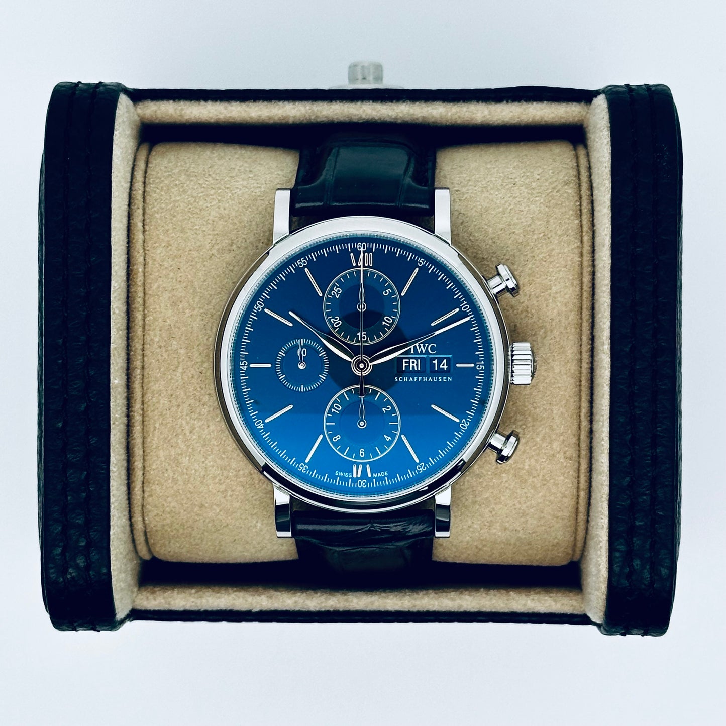 IWC Portofino Chronograph / IW391036 / blau / Leder / Full Set / 2023