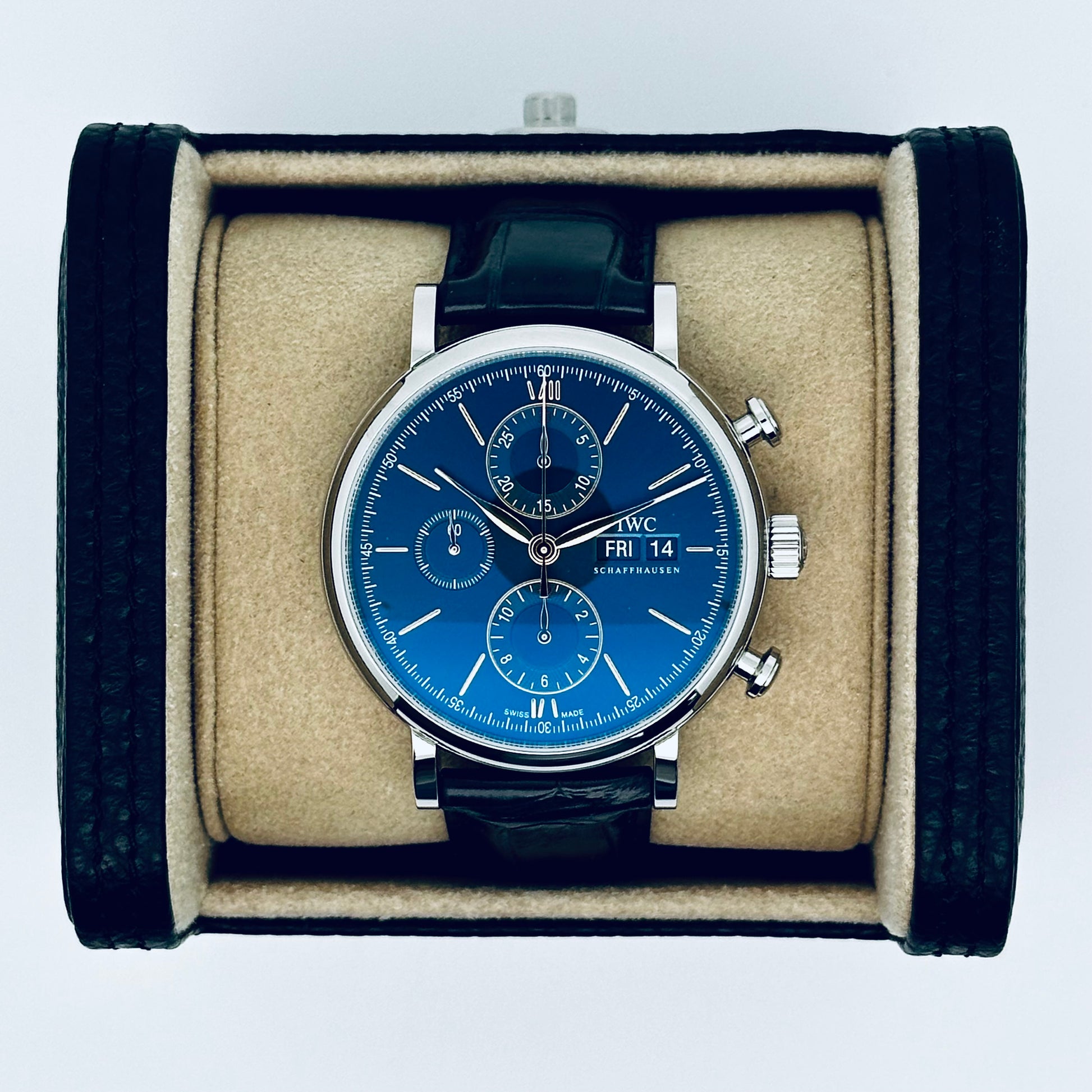 IWC Portofino Chronograph / IW391036 / blau / Leder / Full Set / 2023