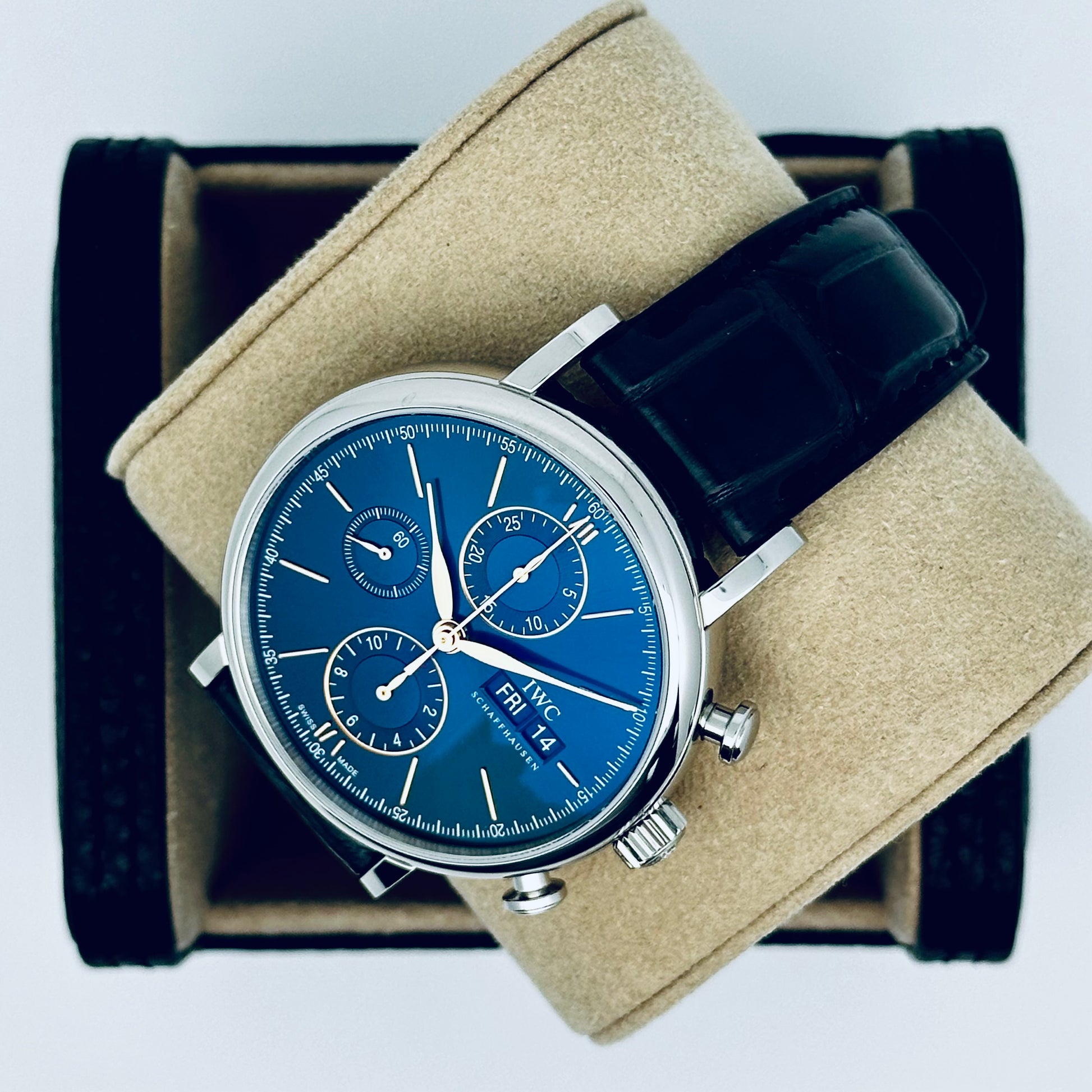 IWC Portofino Chronograph / IW391036 / blau / Leder / Full Set / 2023