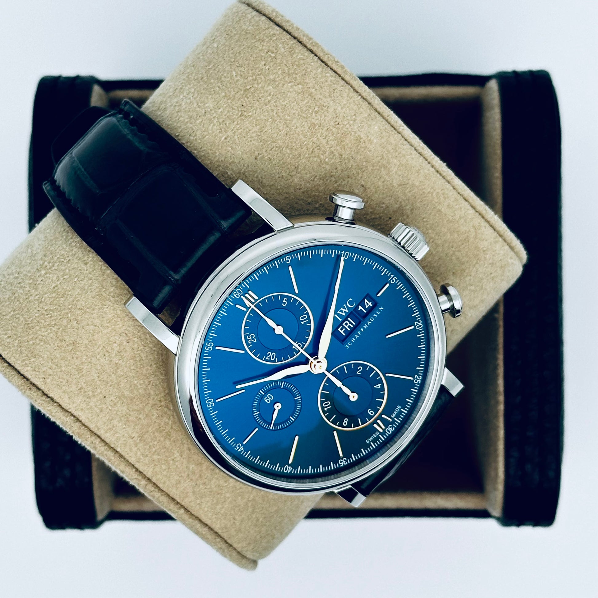 IWC Portofino Chronograph / IW391036 / blau / Leder / Full Set / 2023