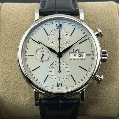 IWC Portofino Chronograph / IW391037 / silber / Leder / Full Set / 2024