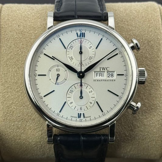 IWC Portofino Chronograph / IW391037 / silber / Leder / Full Set / 2024