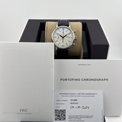 IWC Portofino Chronograph / IW391037 / silber / Leder / Full Set / 2024
