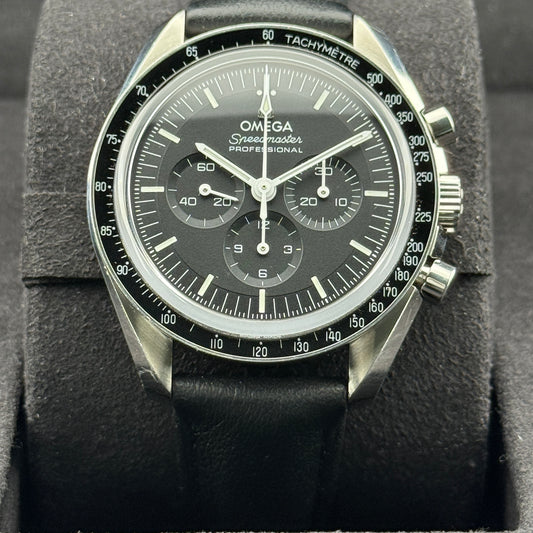 Omega Speedmaster Professional Moonwatch / 310.32.42.50.01.002 / schwarz / Stahl - Leder / Full Set / 2021