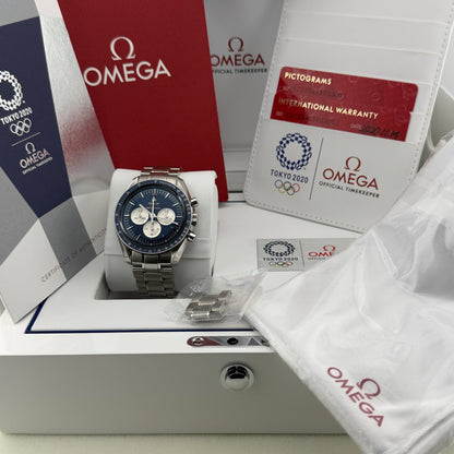 Omega Speedmaster "2020 Tokyo" / 522.30.42.30.03.001 / blau / Edelstahl / Full Set / 2020