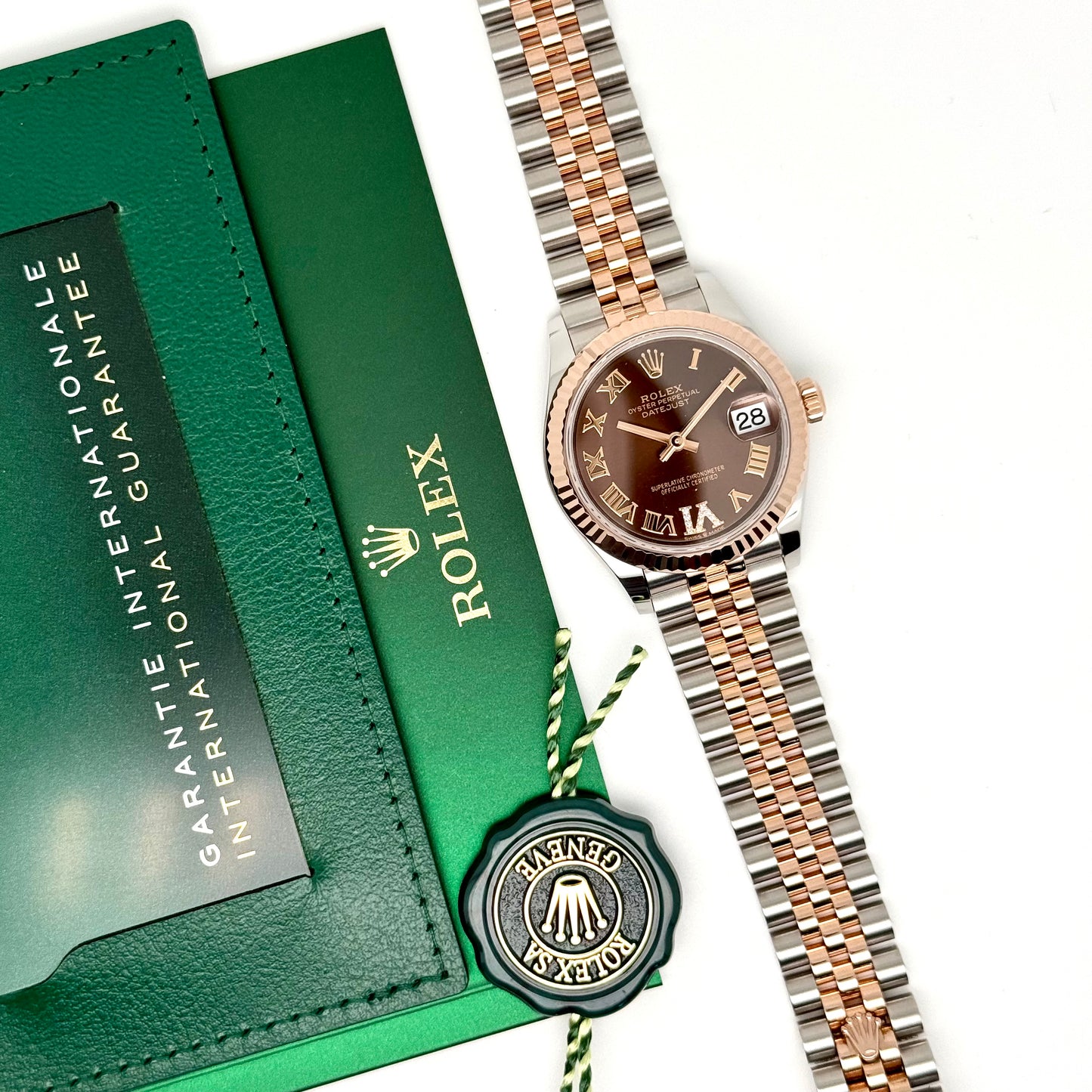 Rolex Datejust 31 / 278271 / chocolate - römisch - Diamanten / Jubilee / Full Set / 2021