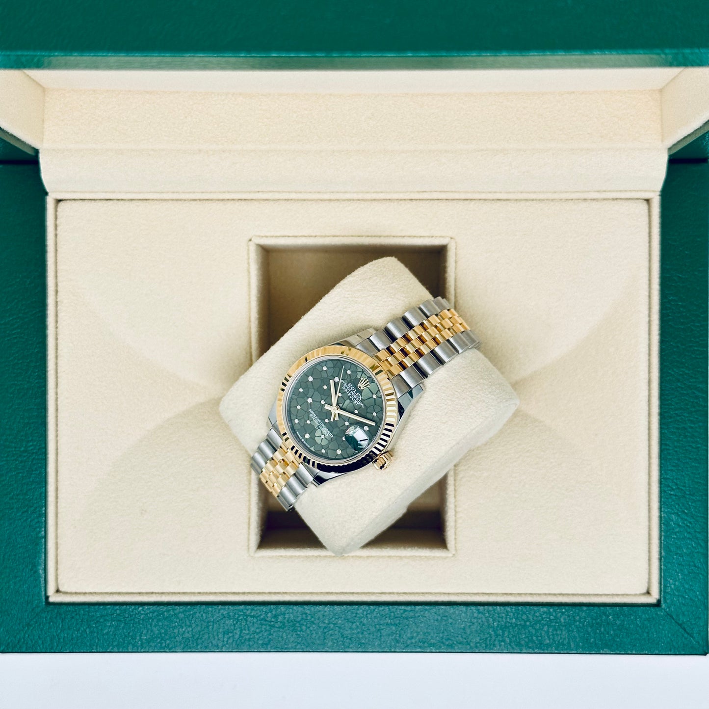 Rolex Datejust 31 / 278273 / grün - Motiv - Diamanten / Jubilee / 2023 / Full Set