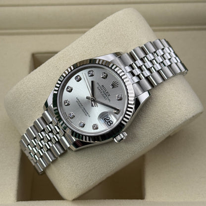 Rolex Datejust 31 / 278274 / Silber - Diamanten / Jubilee / Full Set / 2025