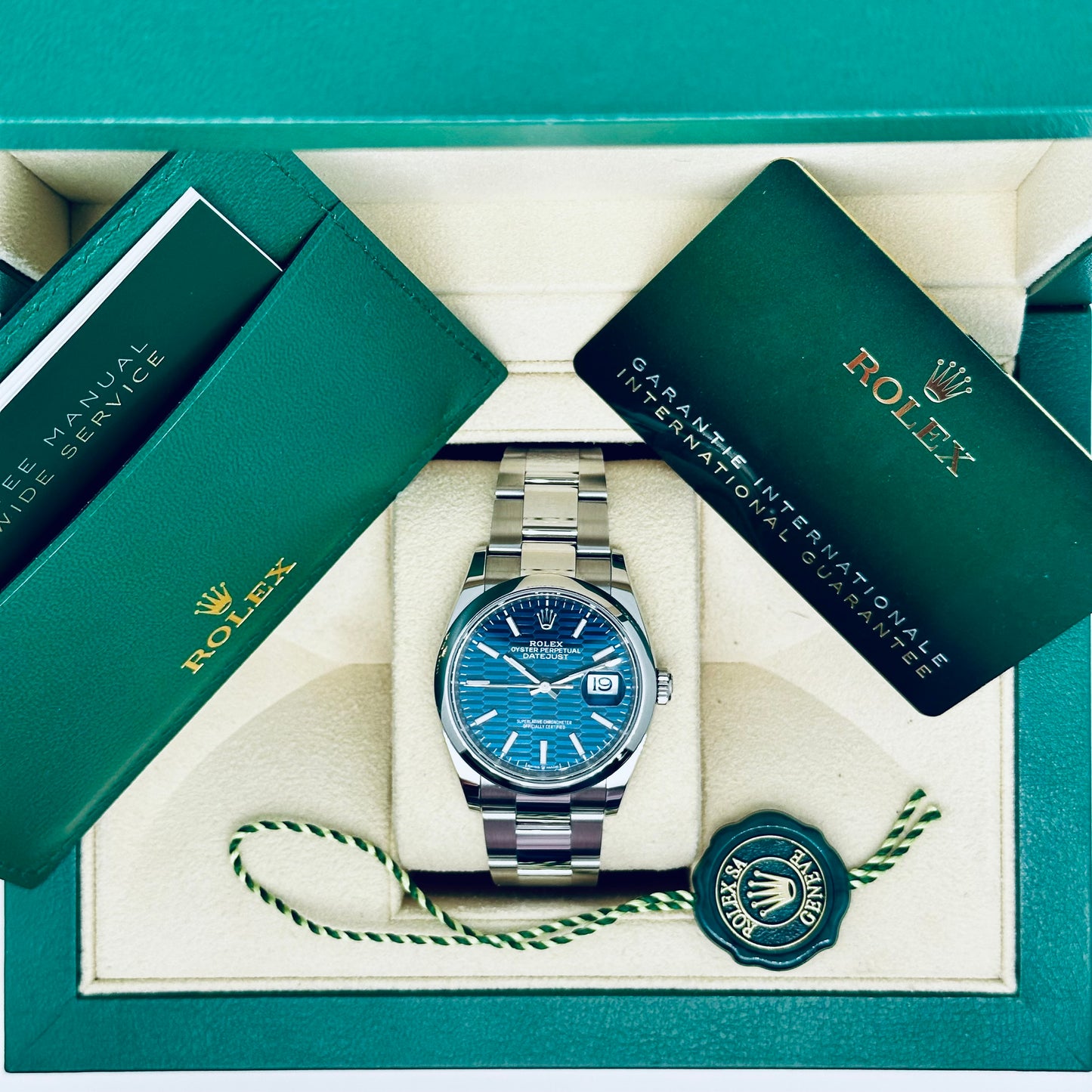 Rolex Datejust 36 / 126200 / blau Motiv / Oyster / Full Set