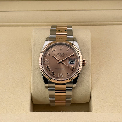 Rolex Datejust 36 / 126231 / rosa - Diamanten / Oyster / Full Set / 2025