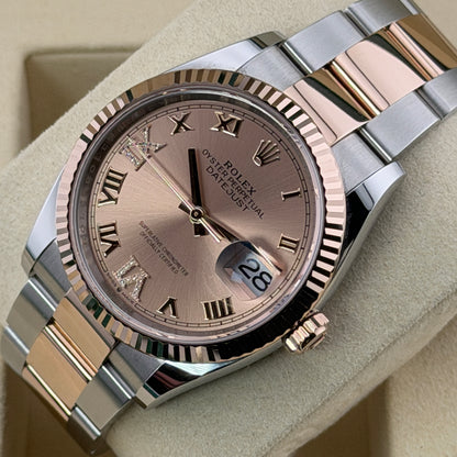 Rolex Datejust 36 / 126231 / rosa - Diamanten / Oyster / Full Set / 2025