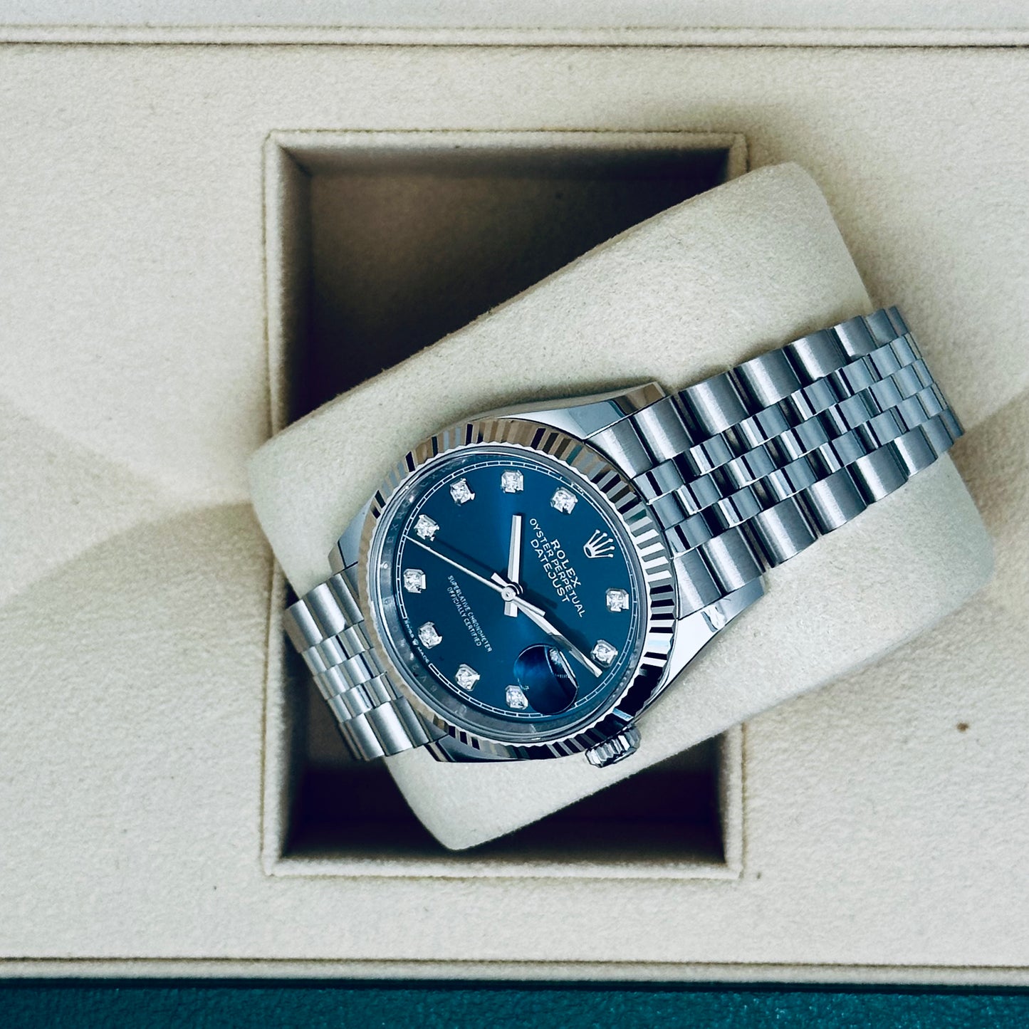 Rolex Datejust 36 / 126234 / blau / Diamanten / Jubilee / Full Set / 2024