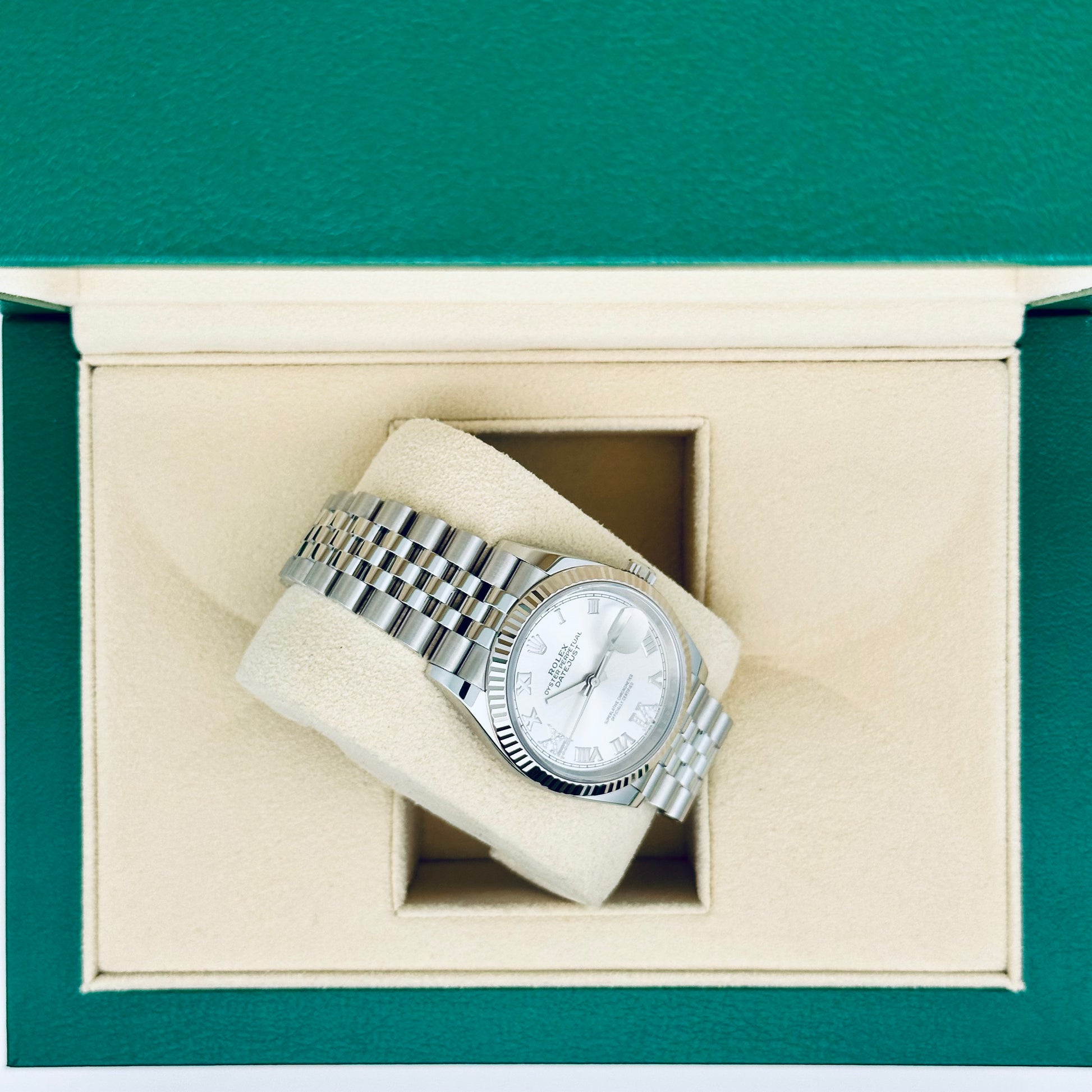 Rolex Datejust 36 / 126234 / silber / Diamanten 6/9 / Jubilee / 2023 / Full Set