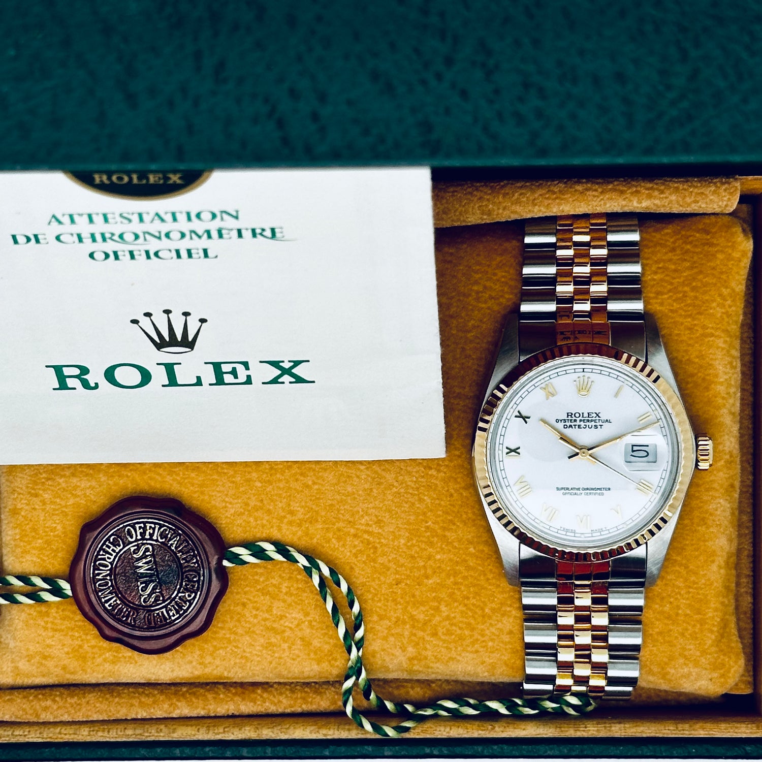 Rolex Datejust 36 / 16013 / weiß - römisch / Jubilee / Full Set