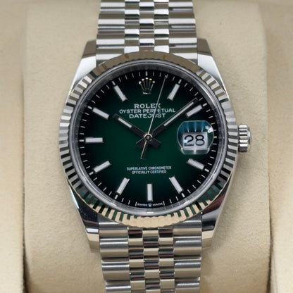 Rolex Datejust 36 / 126234 / Grün-Ombré / Jubilee / Full Set / 2026
