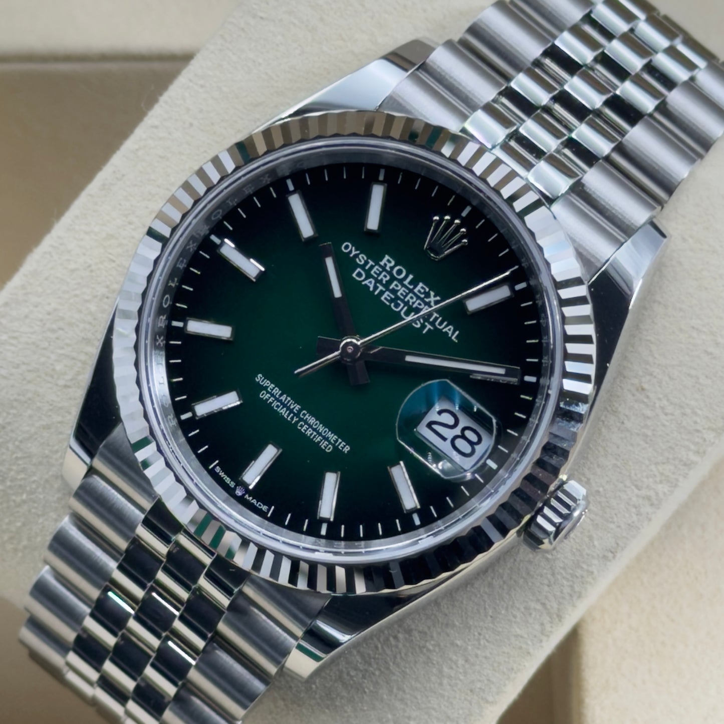 Rolex Datejust 36 / 126234 / Grün-Ombré / Jubilee / Full Set / 2026