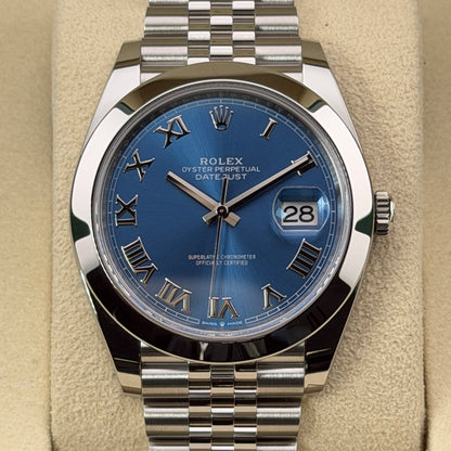 Rolex Datejust 41 / 126300 / Azzurroblau / Jubilee / Full Set / 2025