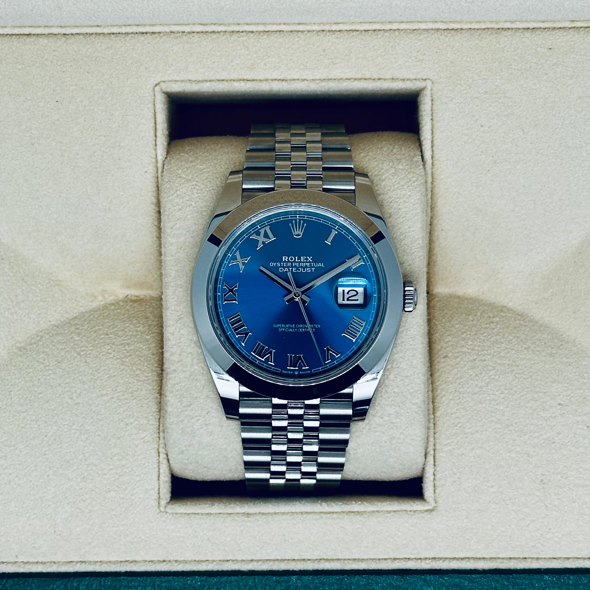 Rolex Datejust 41 / 126300 / azzurro-blau / Jubilee / Full Set / 2024