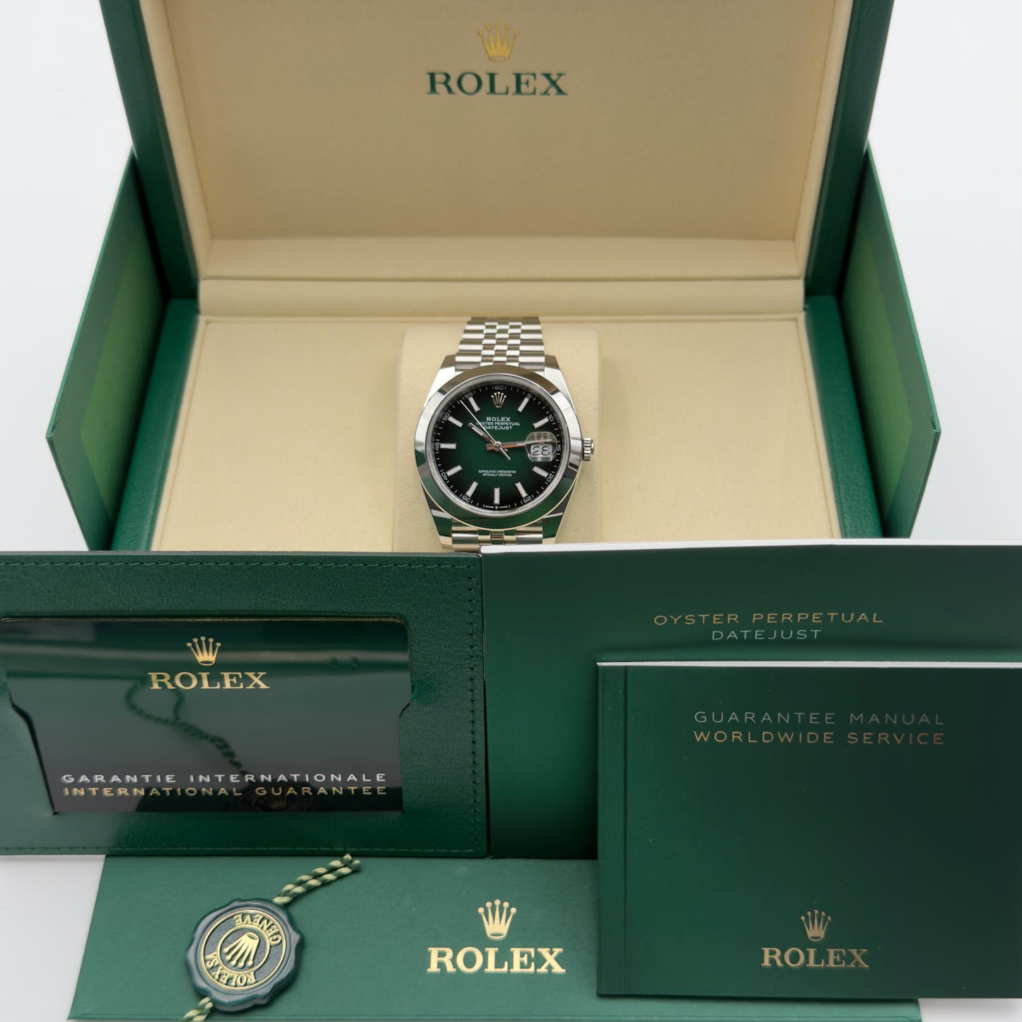 Rolex Datejust 41 / 126300 / Grün-Ombré / Jubilee / Full Set / 2026