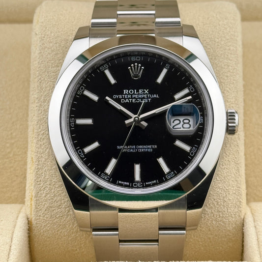 Rolex Datejust 41 / 126300 / schwarz / Oyster / Full Set / 2018