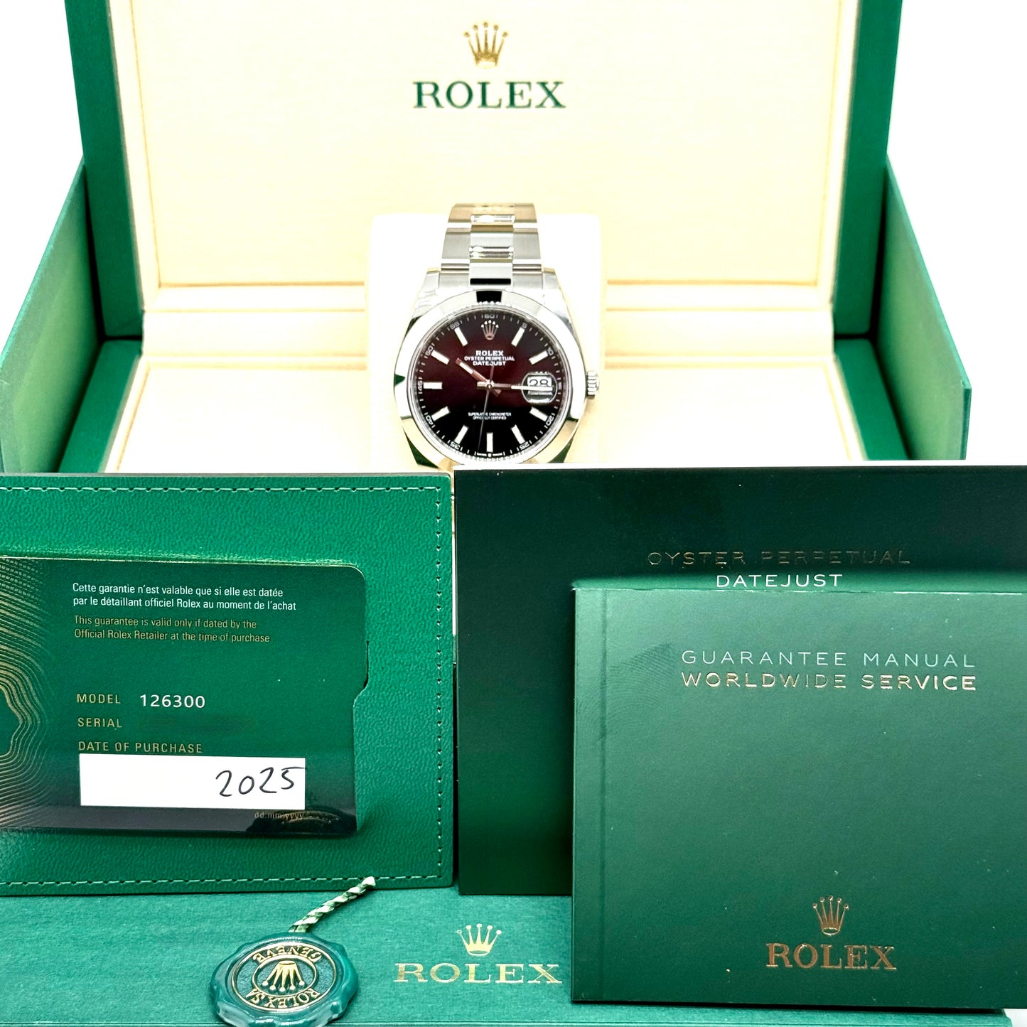 Rolex Datejust 41 / 126300 / schwarz / Oyster / Full Set / 2025
